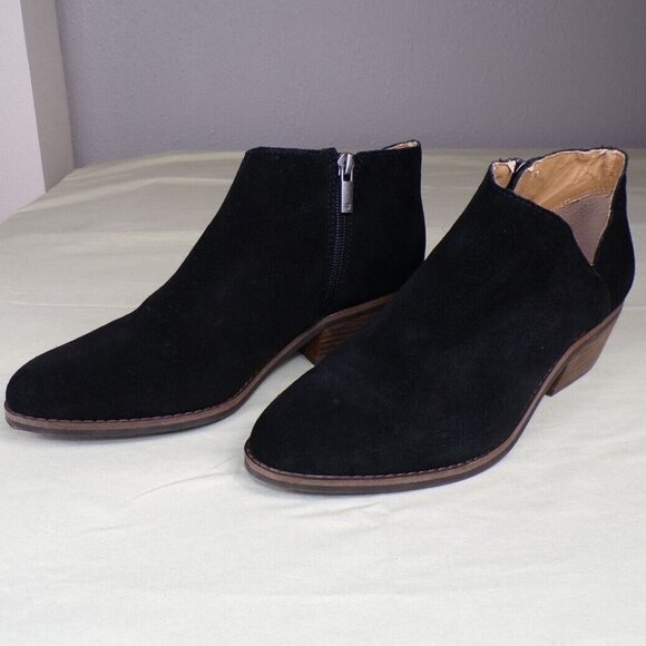 Lucky Brand Falisha Black Suede Ankle Boots NEW Size 9M #424 - Picture 1 of 9